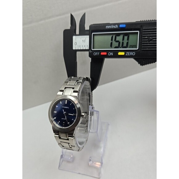 Fossil Steel FS2703 Womens Blue Dial Stainless Quartz Watch New Battery 50M WR main image 5